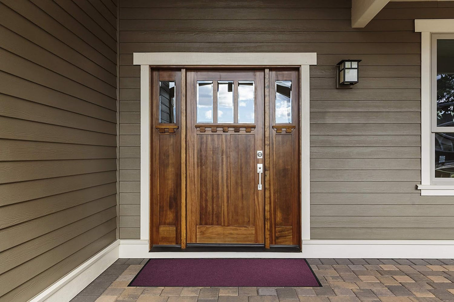 WaterHog Diamond | Commercial-Grade Entrance Mat with Rubber Border – Indoor/Outdoor, Quick Drying, Stain Resistant Door Mat (Medium Grey, 3' x 12')