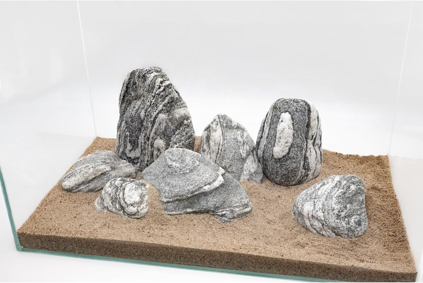 Natural Aquarium Stones Silver Seiryu Rock Mountain Stone for Aquariums and Terrariums Animal Feeding Box, Micro Landscape, Stone Landscape and Bonsai.(20lb 2-9inch 7-8Pcs)