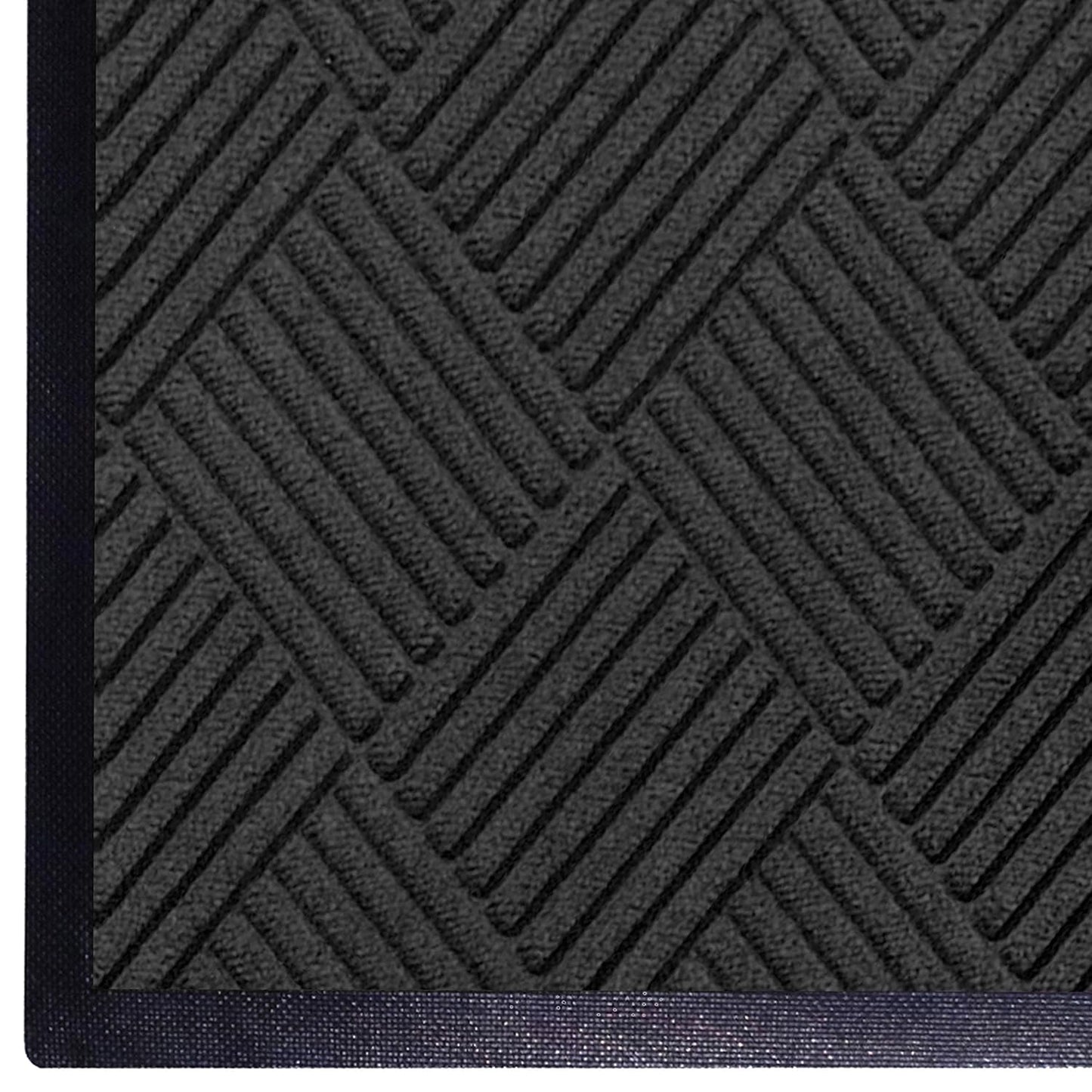 M+A Matting WaterHog Diamond | Commercial-Grade Entrance Mat with Rubber Border – Indoor/Outdoor, Quick Drying, Stain Resistant Door Mat (Charcoal, 4' x 6')