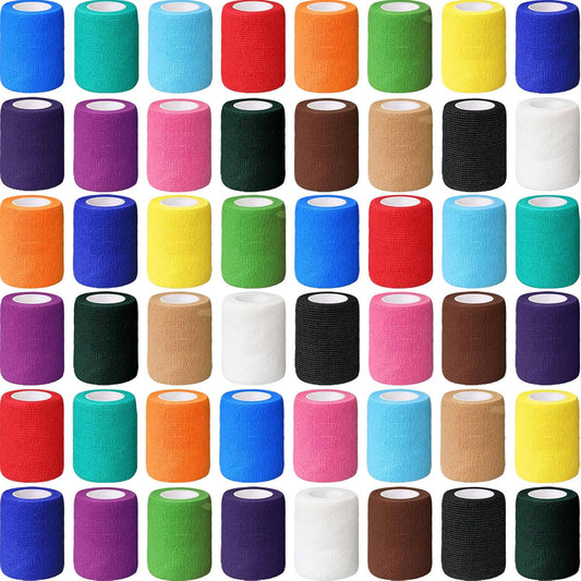 Treela 36 Pcs Self Adherent Bandage 3" X 5 Yard Wrap Breathable Cohesive Bandage Elastic Adhesive Tape for Stretch Athletic Sports Wrist Ankle(Variegated)
