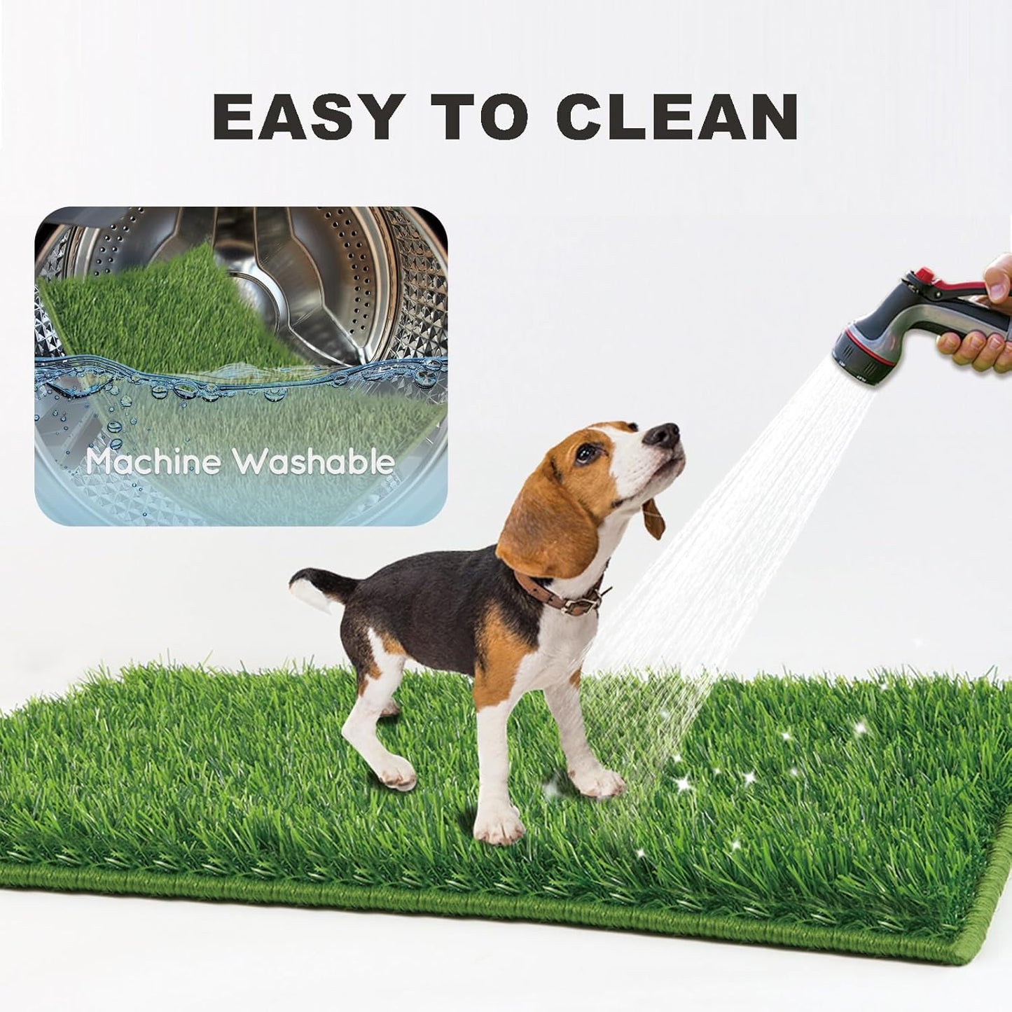 Dog Grass Pad with Tray Small 23" x 16", Dog Potty (No Grate) with Ultra-Absorbent Artificial Grass for Dogs with Hemmed Edge, Pee Pads for Dogs, Odor Free, Litter Box for Balcony