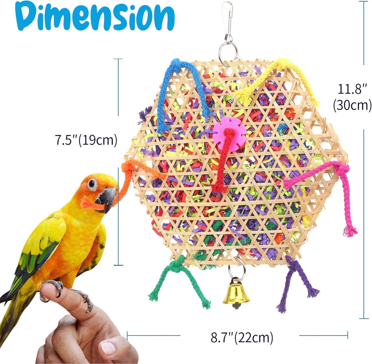 Bird Parrot Toys，2 Pack Bird Hanging Foraging Shredder Toys for Small Medium Small Bird Conure Cockatiel Parrotlet Lovebird Budgie