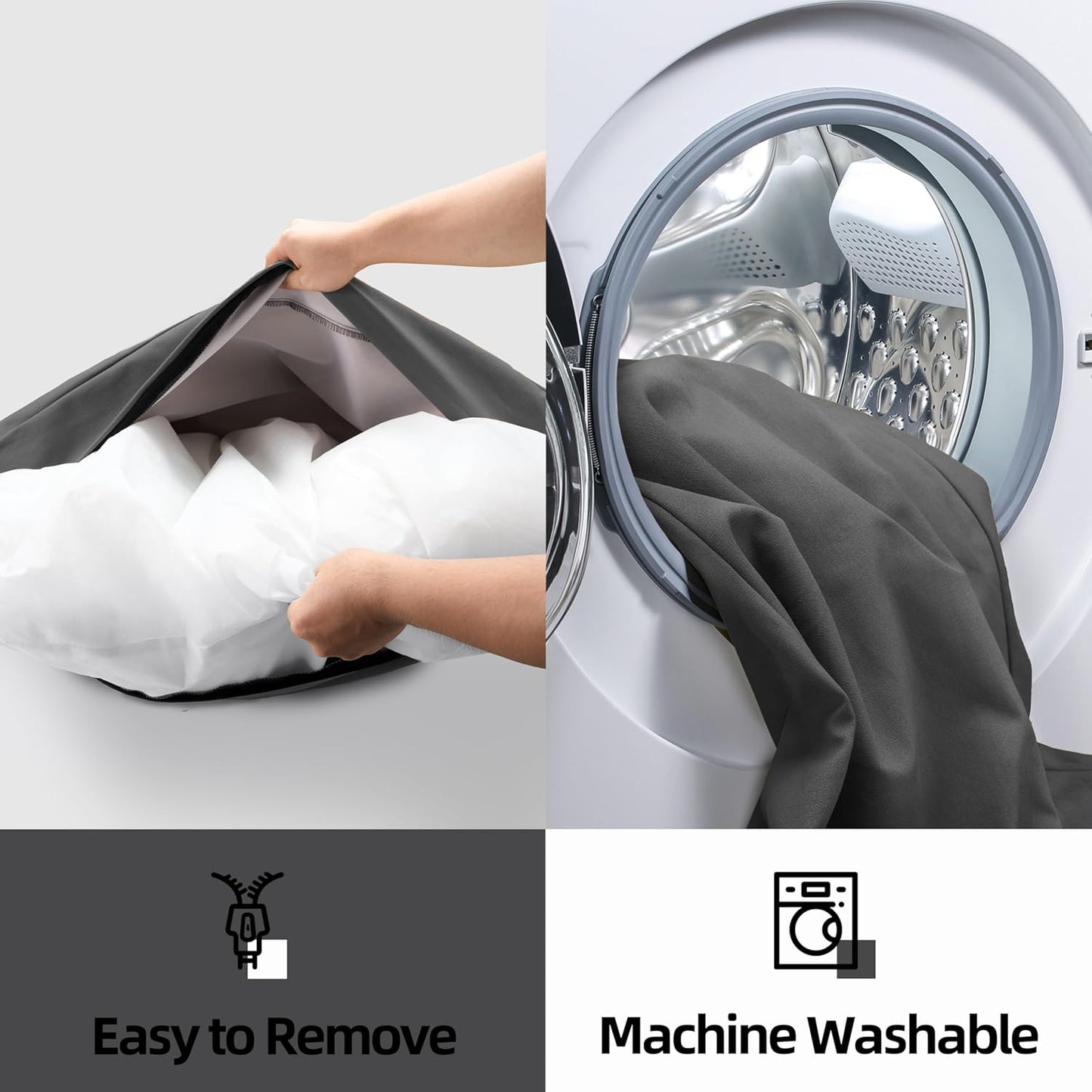 Sytopia 42-Inch Canvas Indestructible Outdoor Dog Bed, Waterproof & Washable Removable Cover, Ideal for Medium & Large Dogs, Chew-Proof Great for Indoor, Outdoor, Crate, Patio Use (Dark Grey)