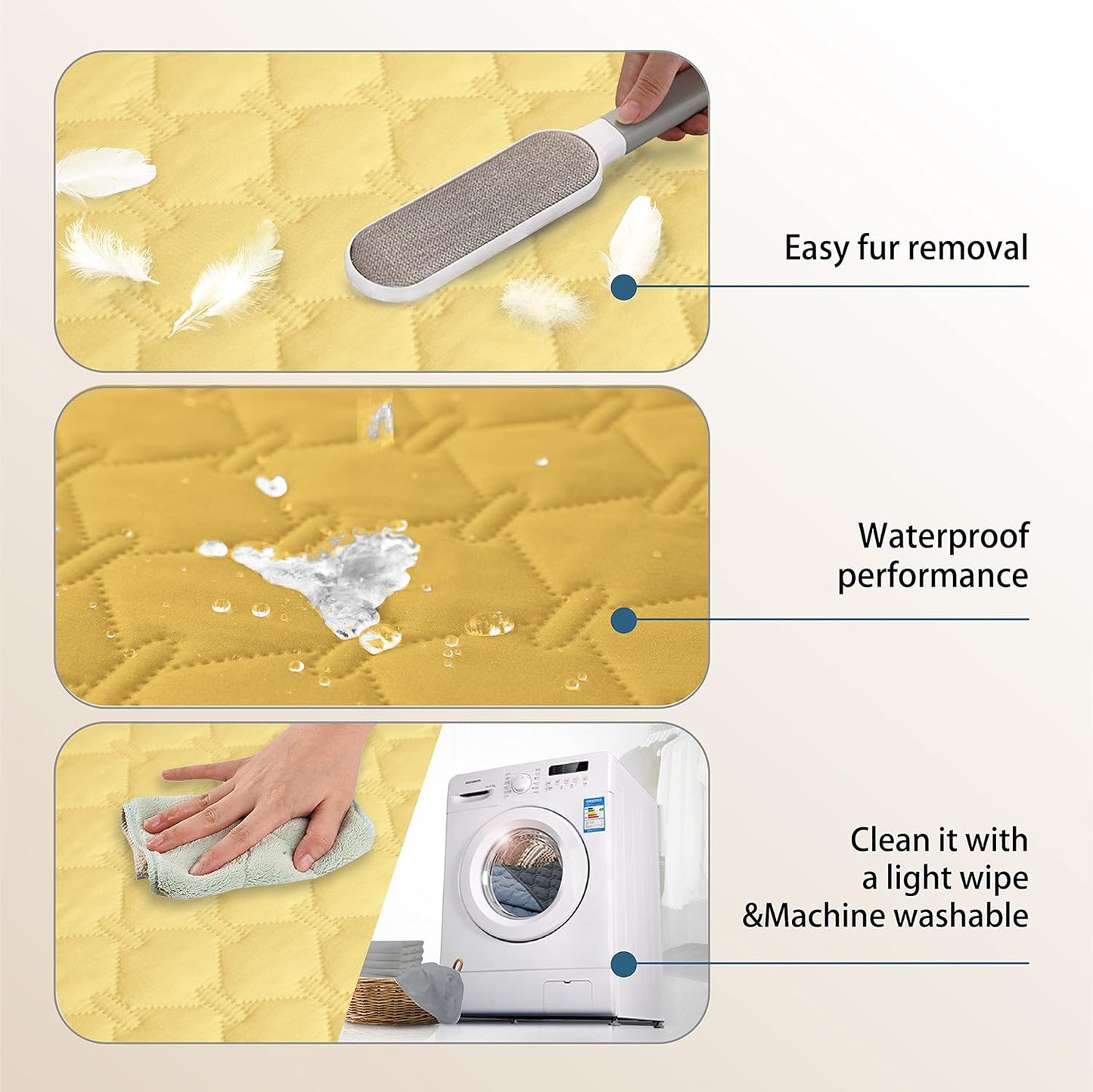 gogobunny 100% Double Sided Waterproof Dog Blanket Soft Pet Bed Cover Reversible Protect Furniture Couch Sofa Car for Puppy Cat Kids (Dark Yellow/Light Yellow, 30x80 Inch (Pack of 1))