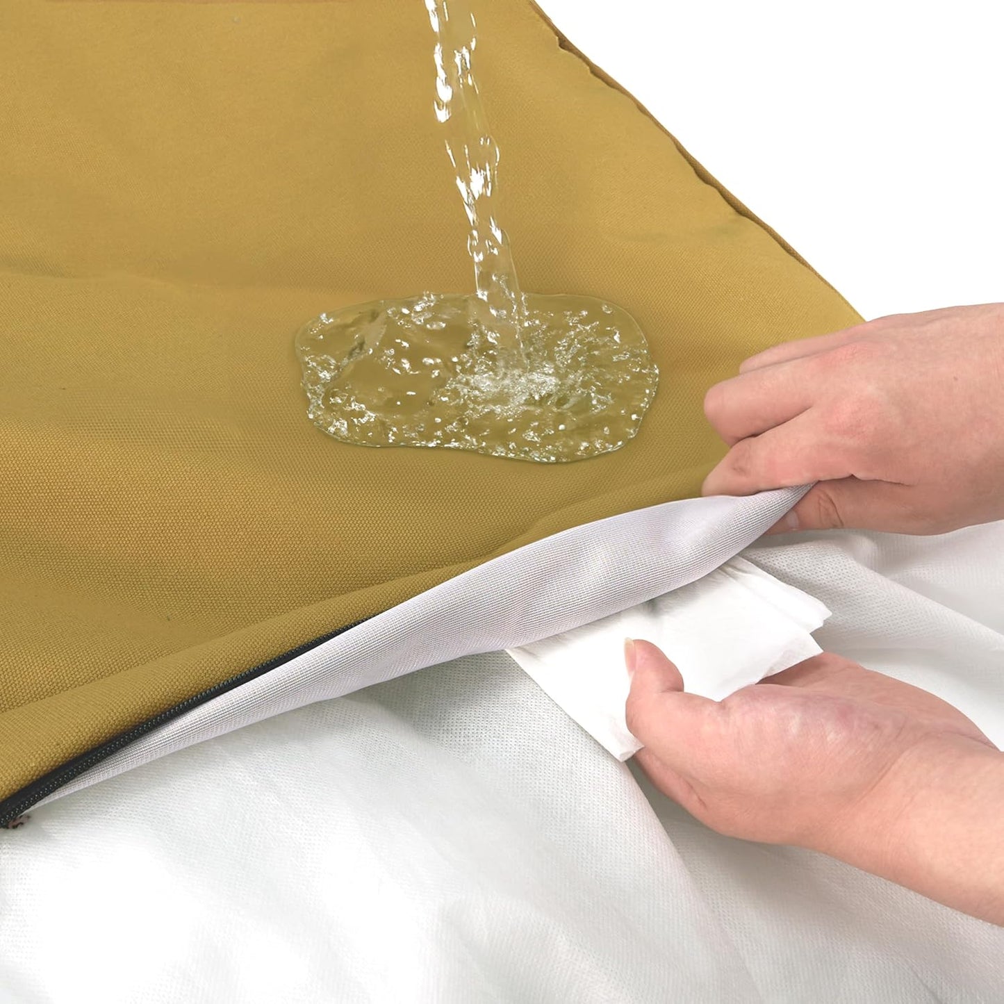 Sytopia 36-Inch Canvas Outdoor Dog Bed, Waterproof & Washable with Removable Cover, Ideal for Medium & Large Dogs, Chew-Proof Great for Indoor, Outdoor, Crate, or Patio Use (Yellow)