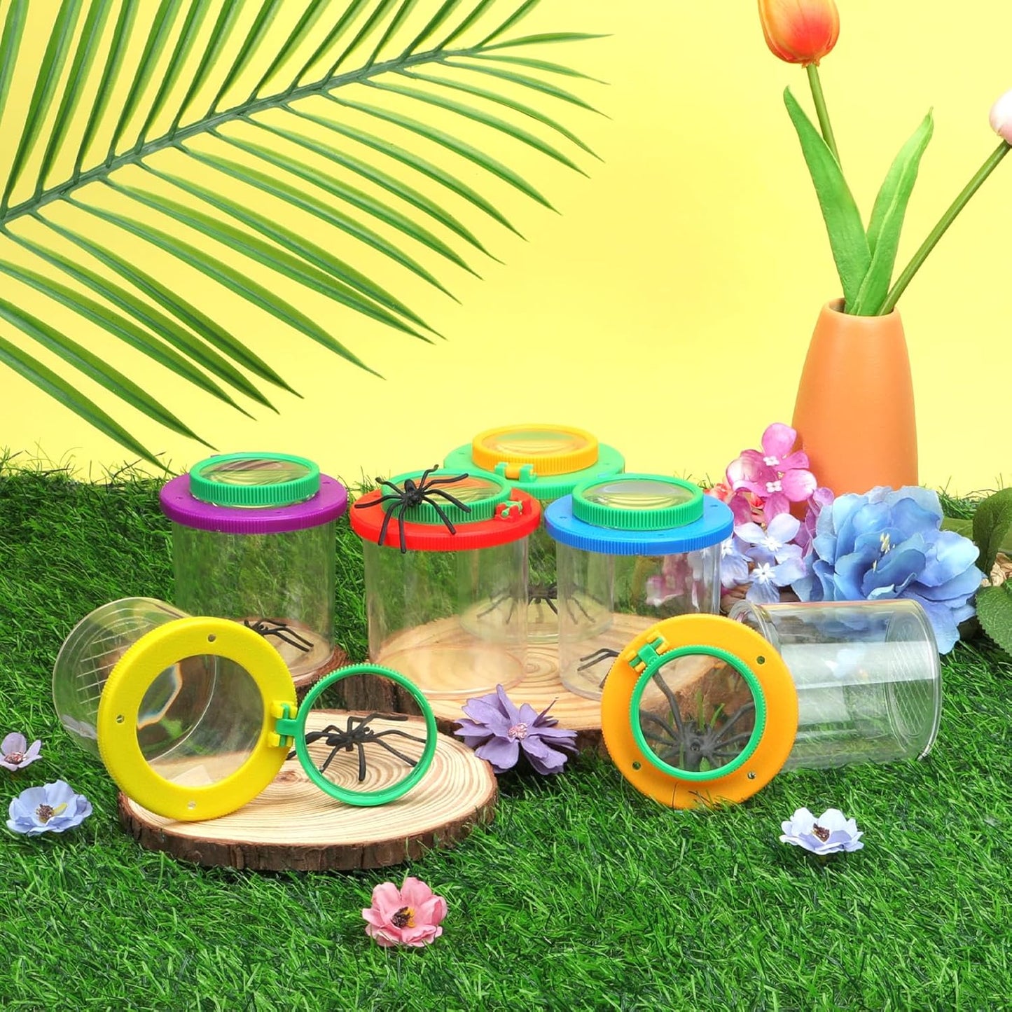 Coopay 6 Pieces Magnifying Insect Box - Bug Viewer, Critter Insect Cage, Container, Bug Catcher Cage, Jar Collecting Kit for Children, Kids Science Nature Exploration Tools