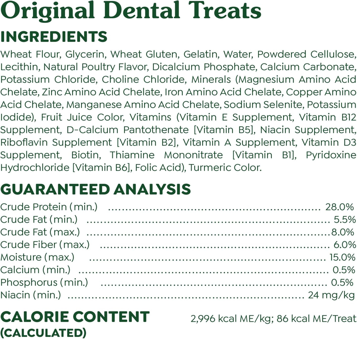 Greenies Original Regular Dental Dog Treats, 3 oz. Pack (3 Treats)