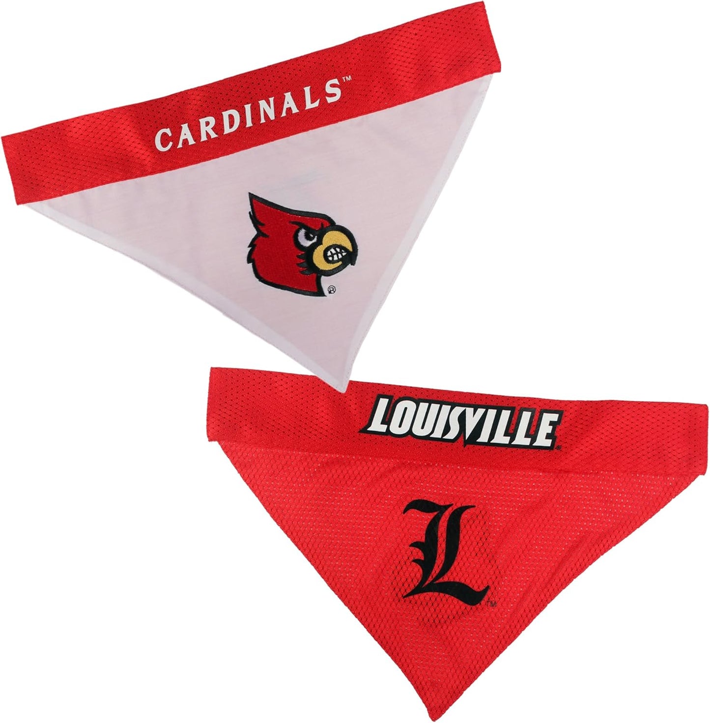 Pets First Collegiate Pet Accessories, Reversible Bandana, Louisville Cardinals, Large/X-Large