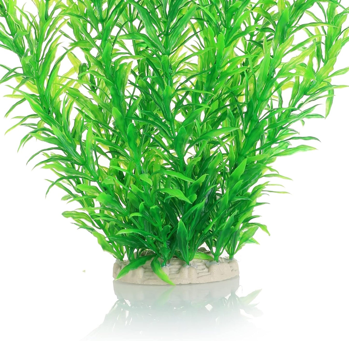 JIHAQUA Aquarium Decor Plastic Plants Extra Large 21 Inches Artificial Fish Tank Plants Tall Fish Tank Decorations (Green 2pcs)