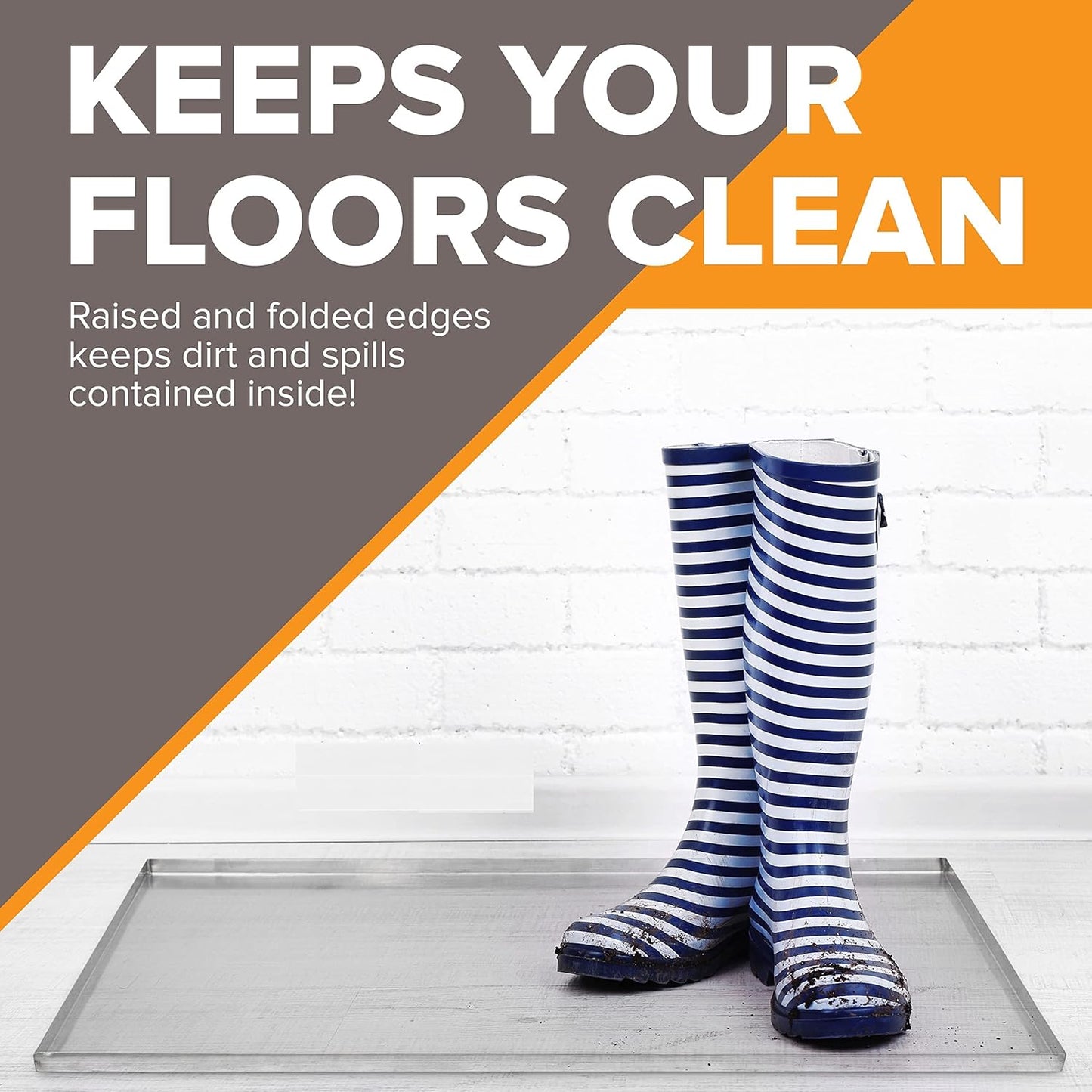 52.25" x 34.88" Metal Replacement Dog Crate Pan Chew Proof Crack Proof Pet Kennel Tray Central Dog Training Crate Pan Pet Supplies, Galvanized, 1" H