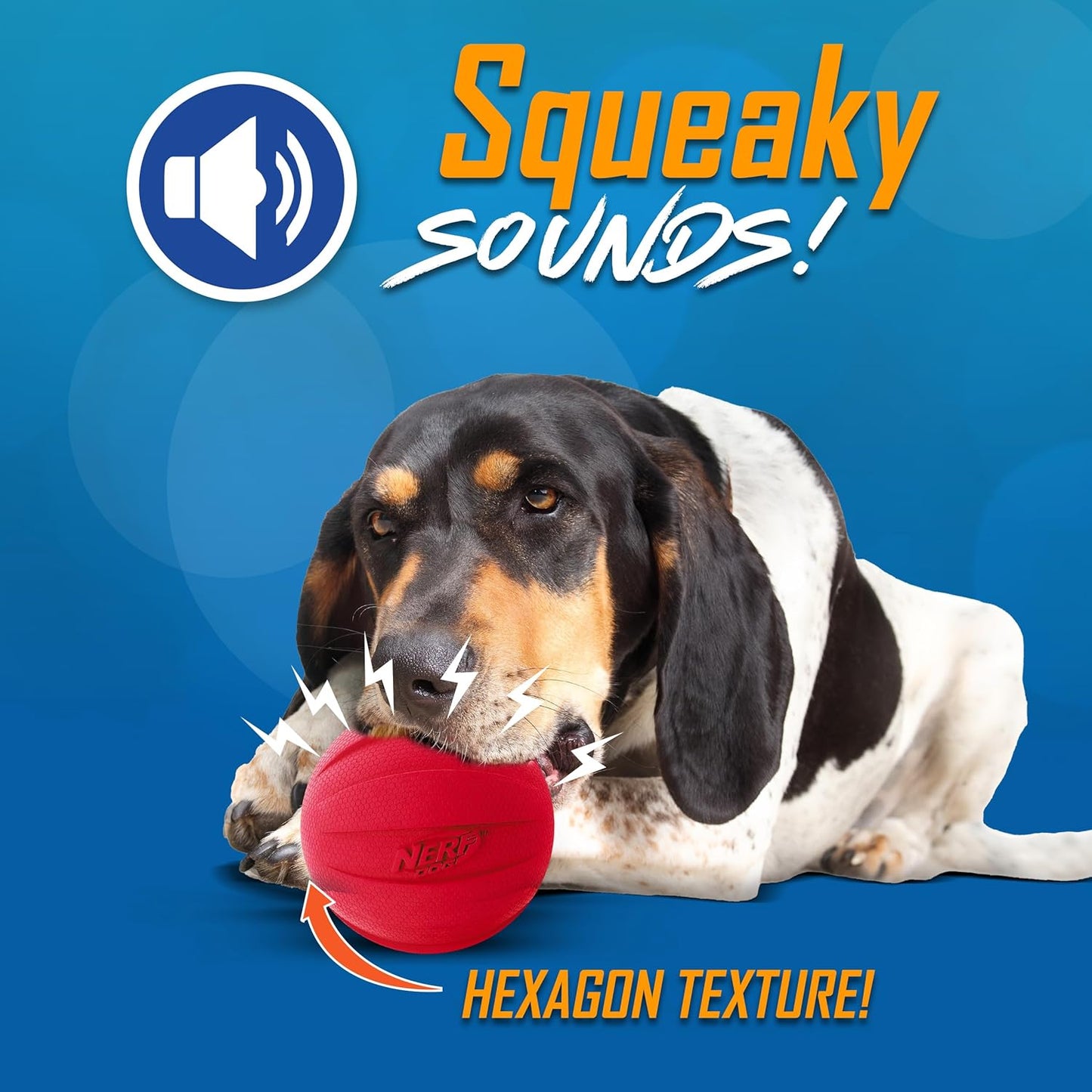 Nerf Dog Classic Squeak Ball Outdoor Dog Toys, 3.8 Inch Dog Ball Fetch Toy, Squeaking Toy for Medium and Large Breeds, Green/Red, 2 Count