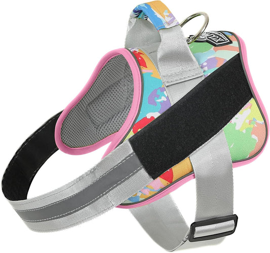 Bolux Dog Harness, No-Pull Reflective Dog Vest, Breathable Adjustable Pet Harness with Handle for Outdoor Walking - No More Pulling, Tugging or Choking (Medium (Pack of 1), OilPainting)