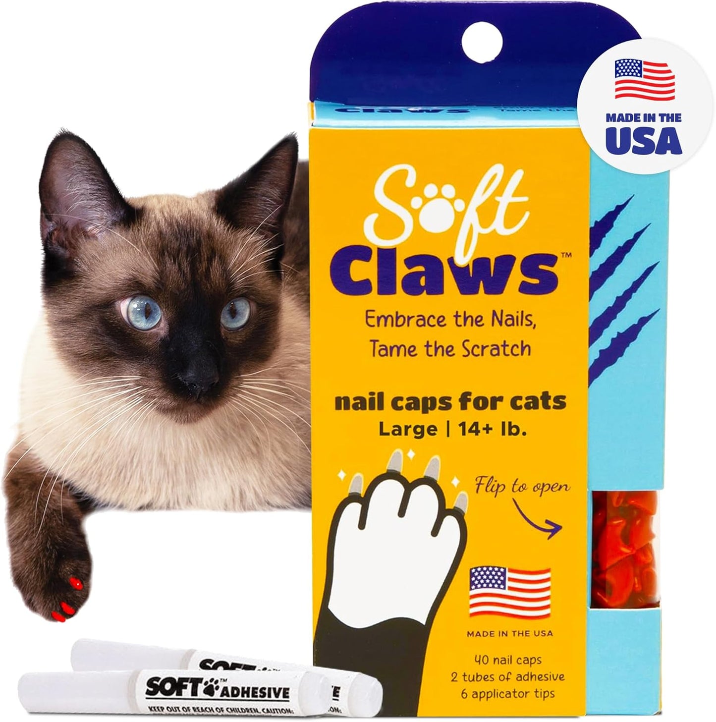 Soft Claws Feline Soft Claws Nail Caps Large Red