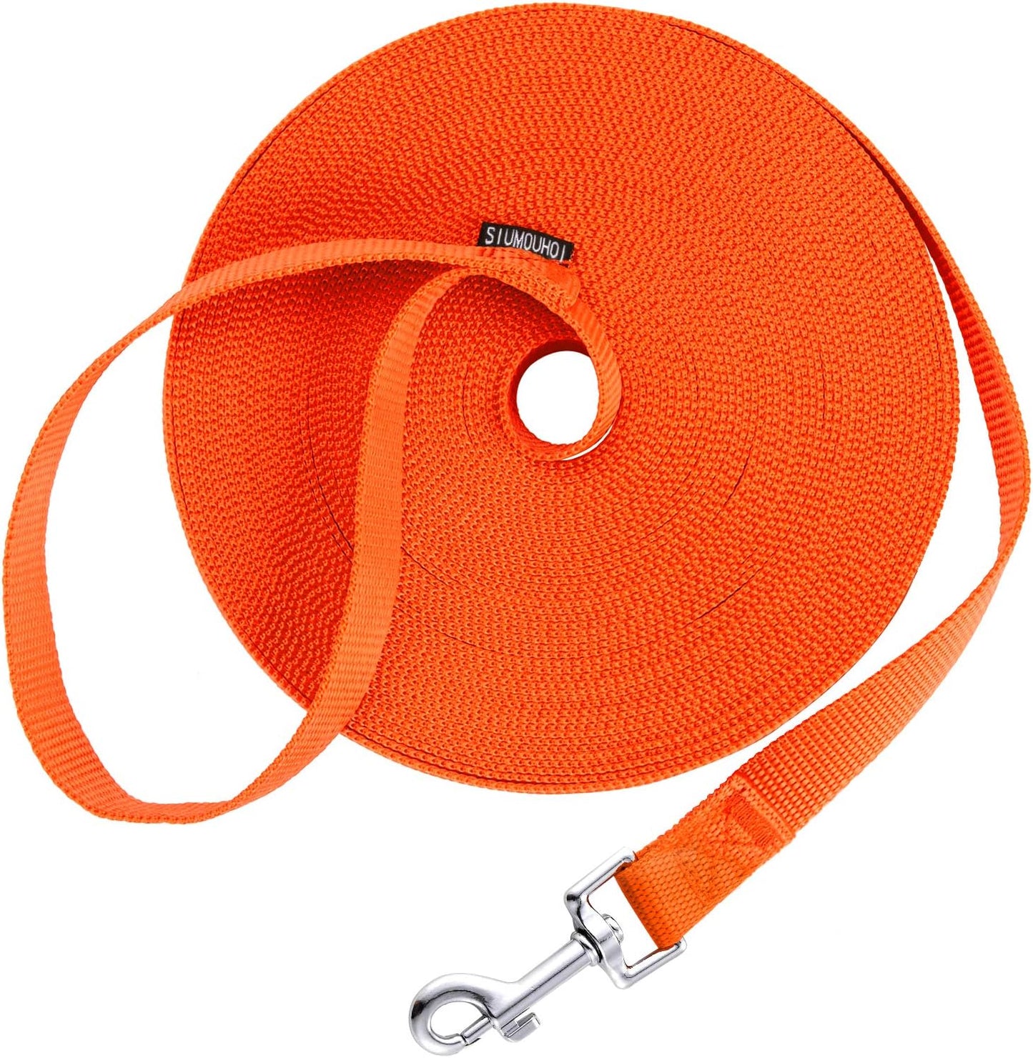Siumouhoi Dog/Puppy Obedience Recall Training Agility Lead - 15ft 20ft 30ft 40ft 50ft Training Leash - Great for Play, Camping, or Backyard - Orange 40ft (40Feet, Orange)
