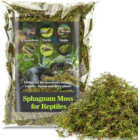 Sukh Sphagnum Moss for Reptiles - Terrarium Reptiles Moss Green Dried Peat Moss Habitat Bedding Moss for Snakes Turtle Frog Gecko and Other Reptiles Substrate (5, Ounces)
