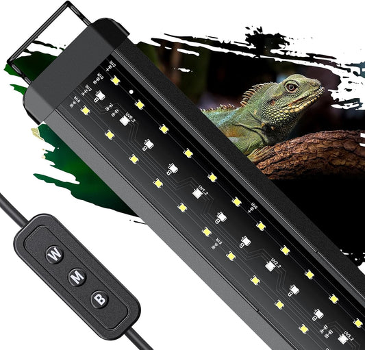 Pawfly 14 W UVB Light for Reptiles for 18" to 24" Terrariums Extendable Reptile Tank Light with Full Spectrum Brilliant with Day & Night Modes and Adjustable Brightness