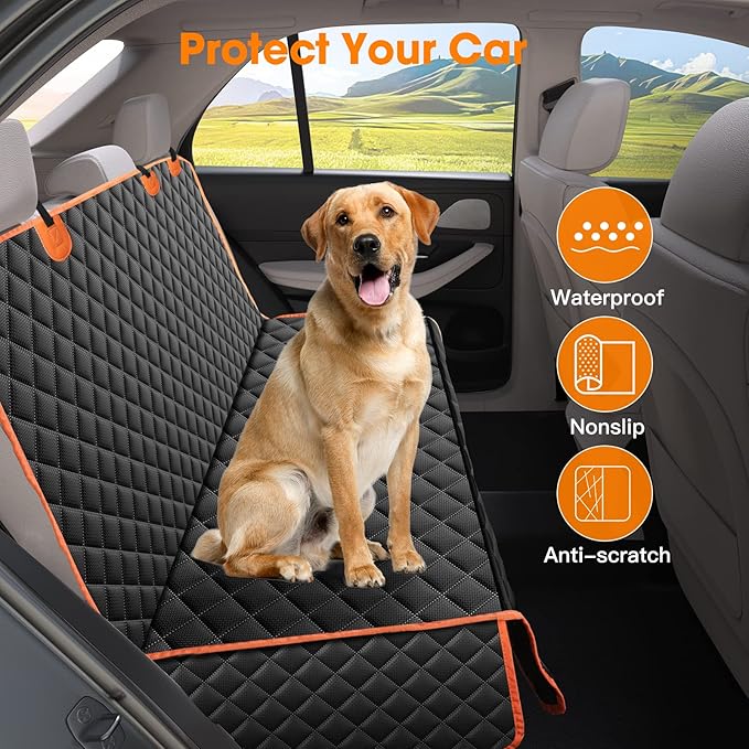 MIXJOY Dog Seat Cover for Back Seat Waterproof Dog Seat Covers for Cars, Car Seat Protector for Dogs, Nonslip Back Seat Cover for Trucks & SUV