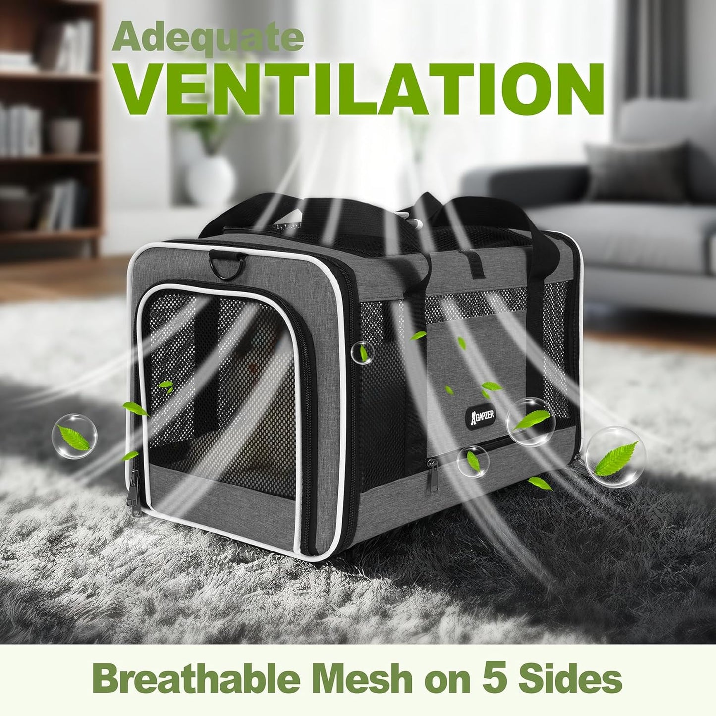 Cat Carrier 18x11x11 Top Load Soft Pet Travel Bag Over 15 lbs, Collapsible Small Dog Puppy Crate 10 Pounds, Small Animal Rabbit Kennel Carrying Case, Kitten Mesh Cage Medium Cat Under 25 Grey