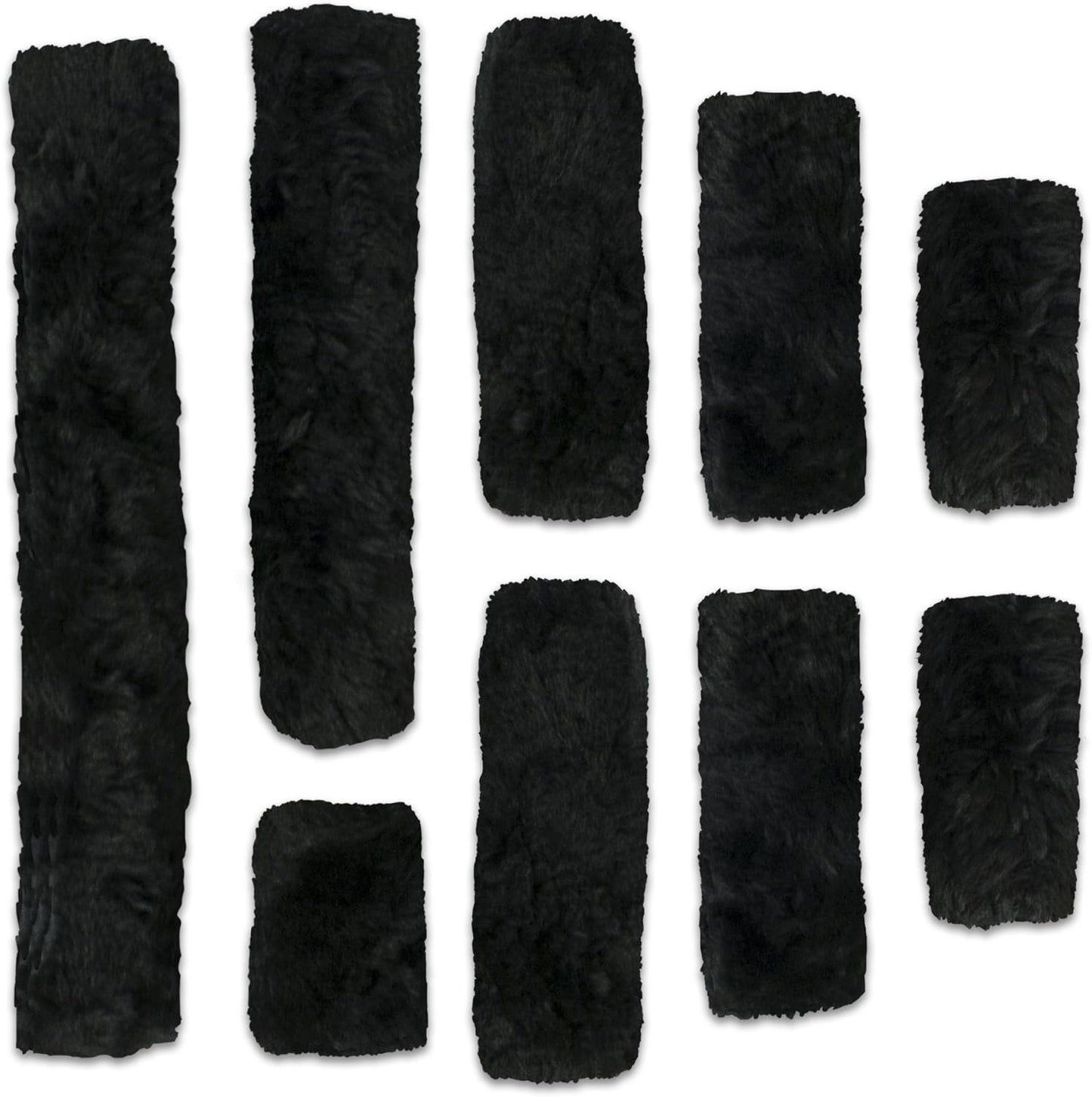 ECP Equine Comfort Products Merino Sheepskin Halter Fleece Set for Horses, 100% Natural Wool, Chafe Protection, Breathable Relief & Cushioned Comfort, Machine Washable, 9-Piece Set, Black