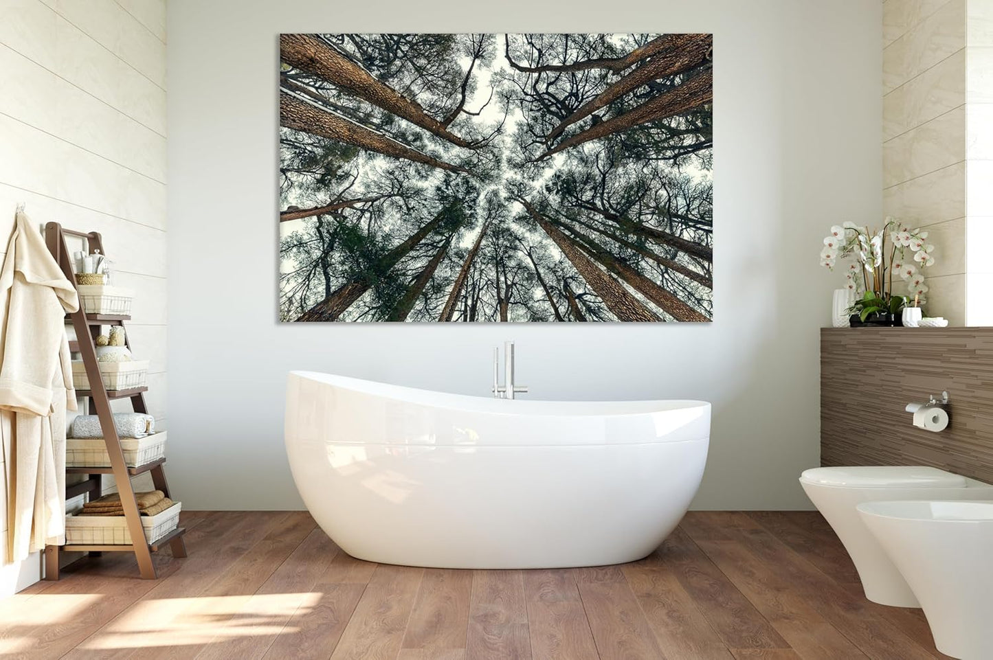 Nature Wall Art Prints - Ocean Forest Mountain Lake Canvas Landscapes - Small to Extra Large Living Room Bedroom Kitchen Bathroom Décor (Trees and Sky, 20L" x 30W")