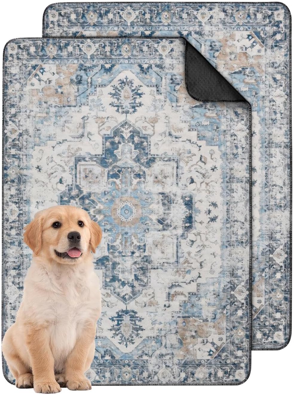 Washable Pee Pads for Dogs 2 Pack, Absorbent Reusable Puppy Pads Waterproof, Leakproof & Non-Slip Whelping Pad, Potty Training Pads for Dogs Playpen Mat 24x36