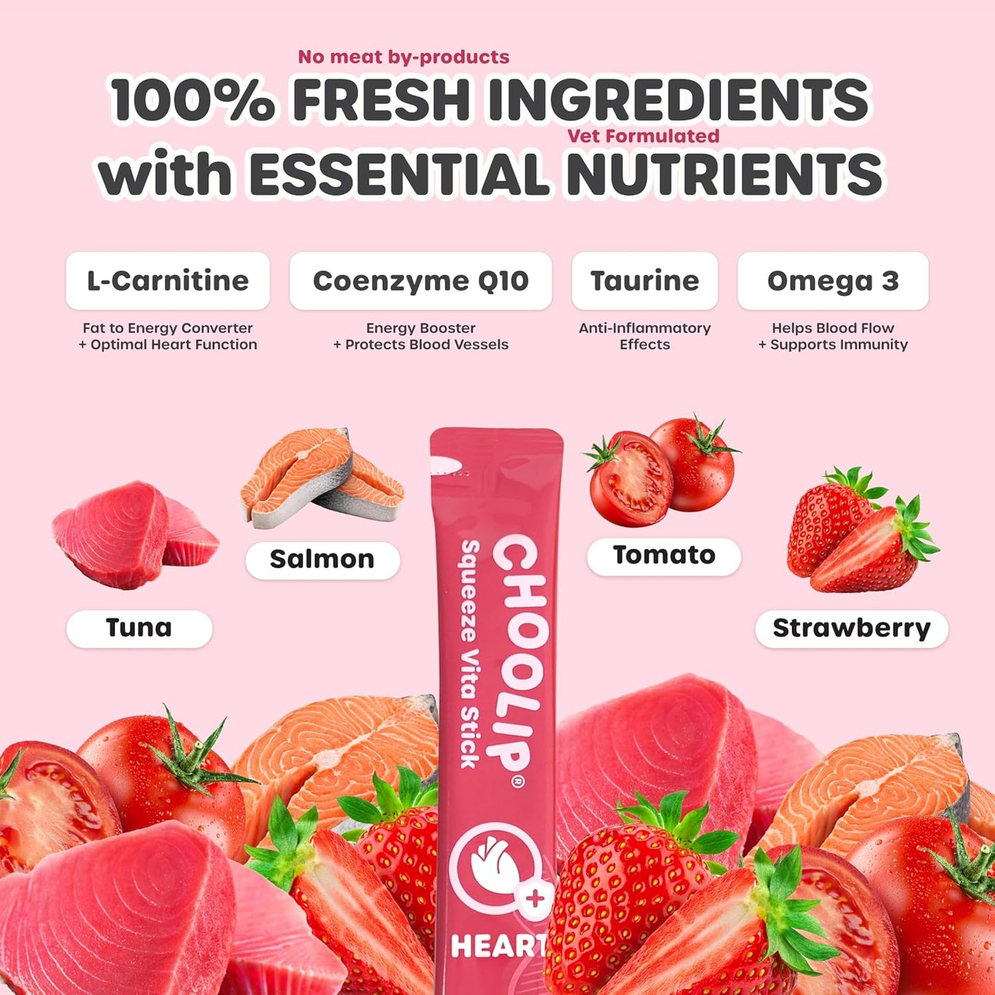 Squeeze Vita Stick Lickable Treats for Dogs & Cats. 7 Heart Support Sticks with Essential multivitamins. Soft and Tasty Paste for All Life Stages, Supporting Heart Health