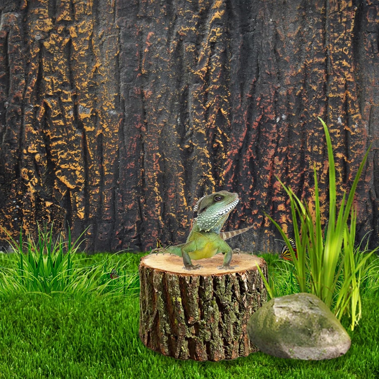 Reptile Tank Background Board Rock Terrarium Cork Background Board 3D Wall Backdrop Aquarium DéCor Backgrounds Amphibian Habitat Decoration for Lizards Leopard Gecko Bearded Dragons Turtle