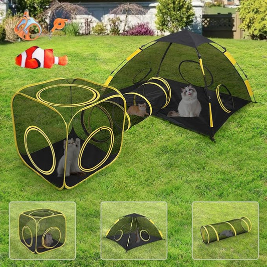 Outdoor Cat Enclosures for Indoor Cats, Outdoor Cat Tent with Tunnel for Multiple Cats, Cat Playpen for Pet Kitty Rabbits Ferrets Puppy and Other Small Animals, (Styles 5)