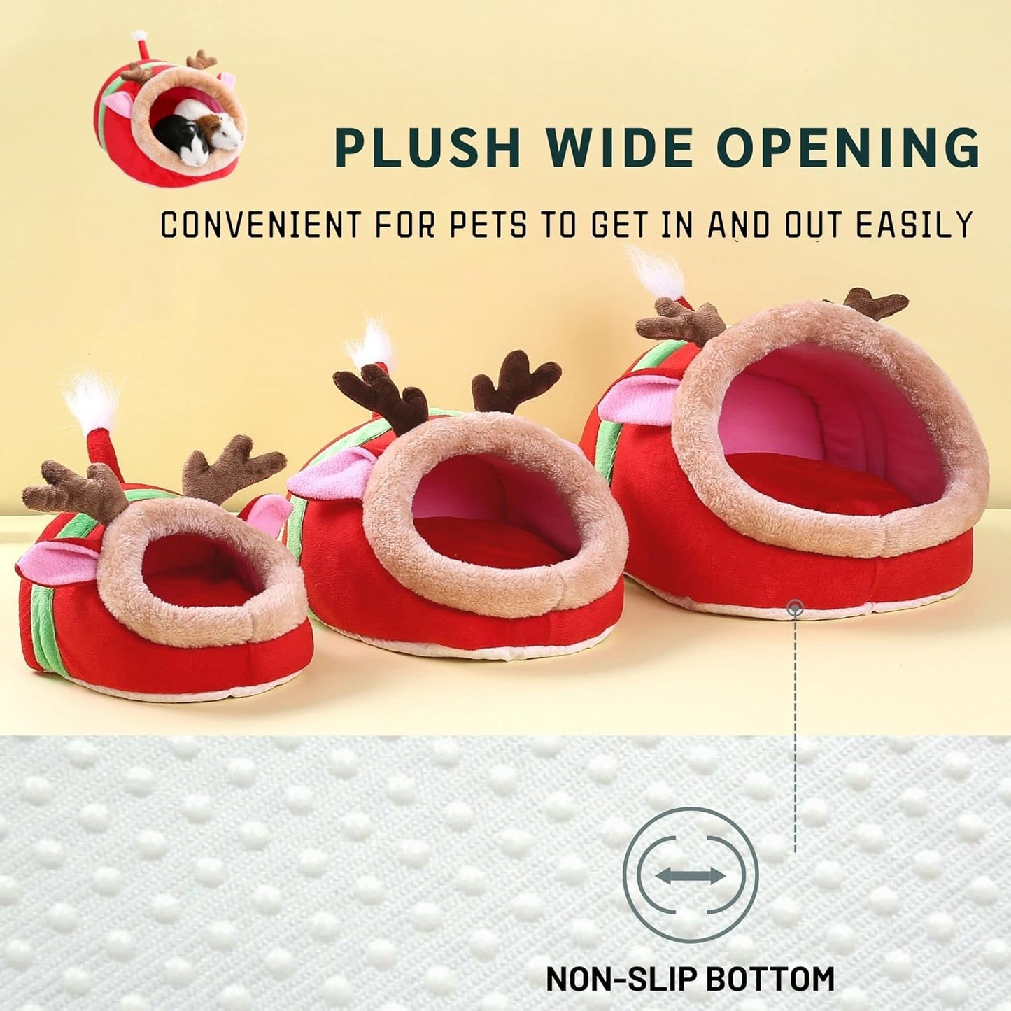 JanYoo Ferret Bed - House Hide & Cage Accessories (S, Reindeer)