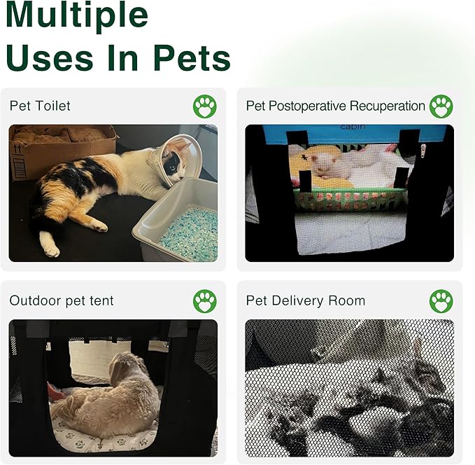 Love's cabin Pet Puppy Dog Playpen, Small Dog Tent Crates Cage Indoor/Outdoor, Portable Exercise Playpen for Cat, Foldable Pop Up Dog Kennel Playpen with Carring Case (S, Pink)