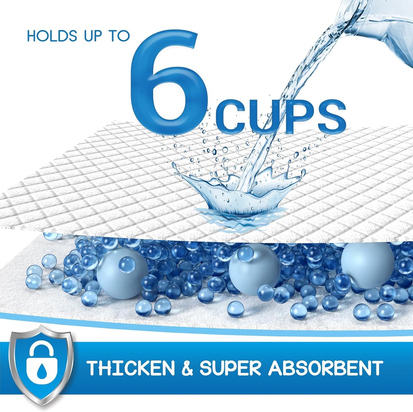 CROCI Dog Pads 28x34in Extra Large, Wee Wee Pads for Dogs Super Absorbent Up to 6 Cups, Disposable (40 Counts)