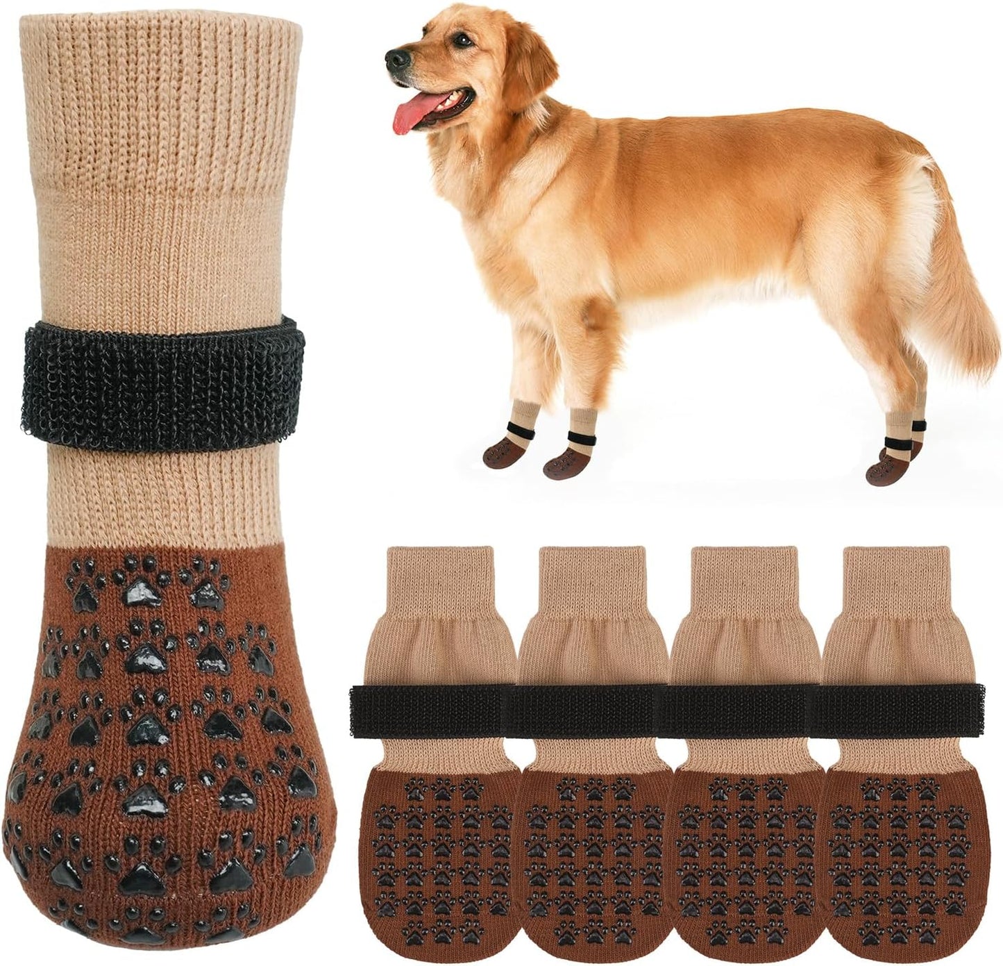 SCENEREAL Dog Socks to Prevent Licking Paws for Hardwood Floors Anti Slip, Dog Grippy Socks Shoes for Senior Small to Large Dogs, Dog Boots & Paw Protectors for Hot/Cold Scratching Pavement