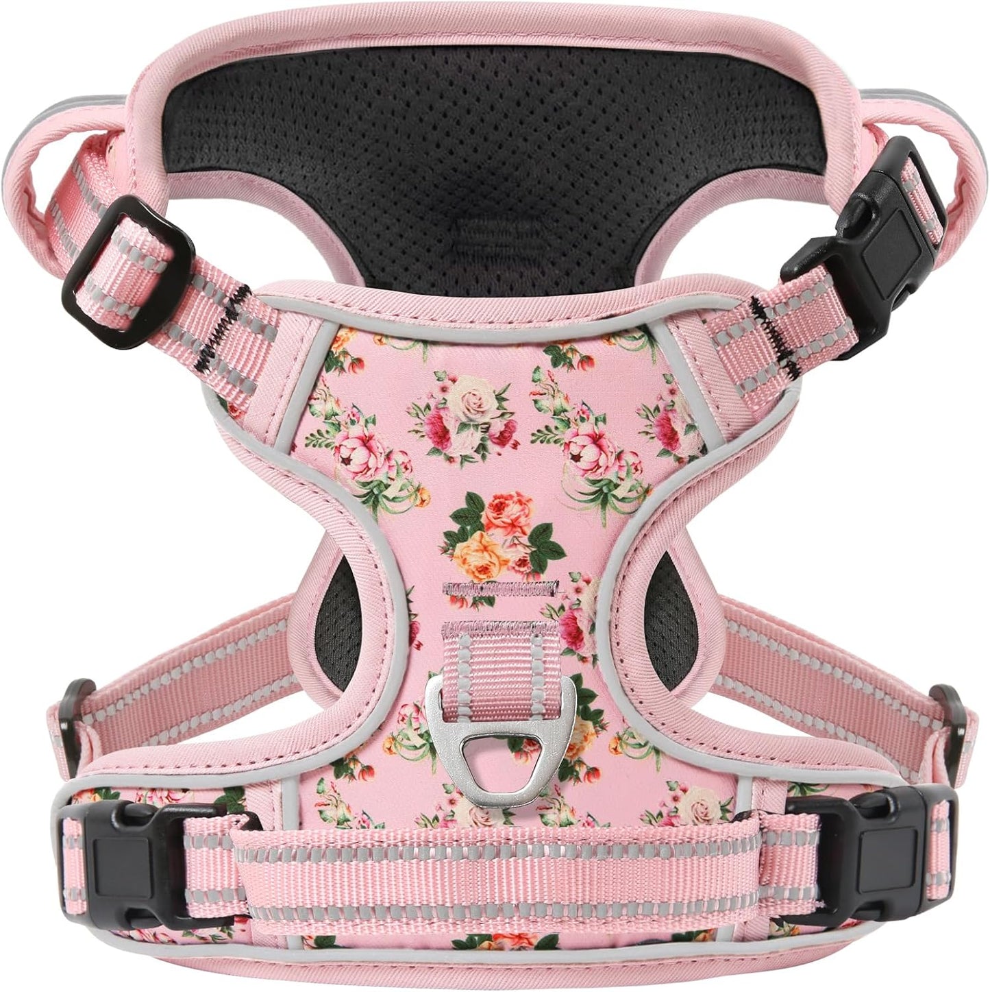 Timos Dog Harness, No-Pull Pet Harness with 2 Leash Clips, 3 Snap Buckles Adjustable Soft Padded Dog Vest, Reflective No-Choke Pet Oxford Vest with Easy Control Handle for Small Medium Large Dogs