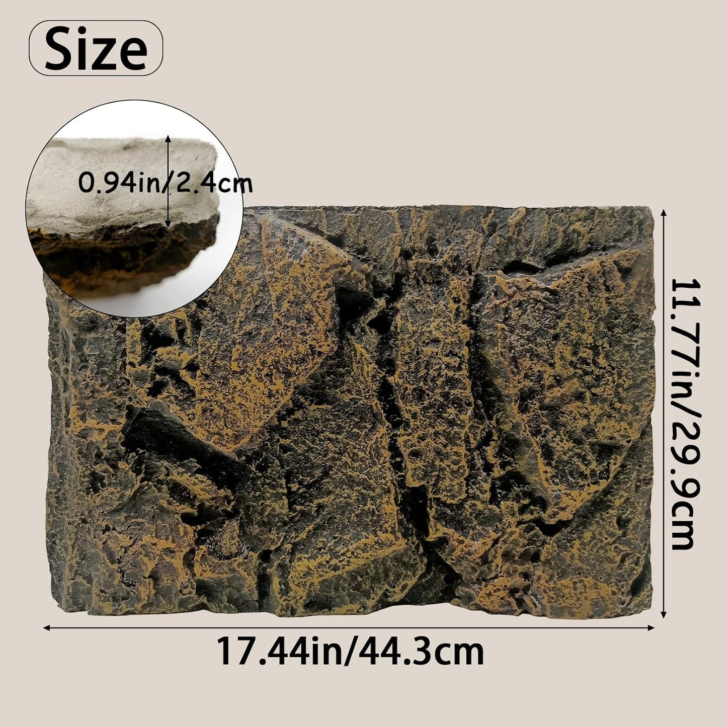 Tfwadmx Rock Terrarium Background 3D Reptile Tank Background Board Amphibian Stereo Backdrop Wall Snake Habitat Decor for Lizard Bearded Dragon Gecko Spider Chameleon Turtle Fish (Yellow Rock)