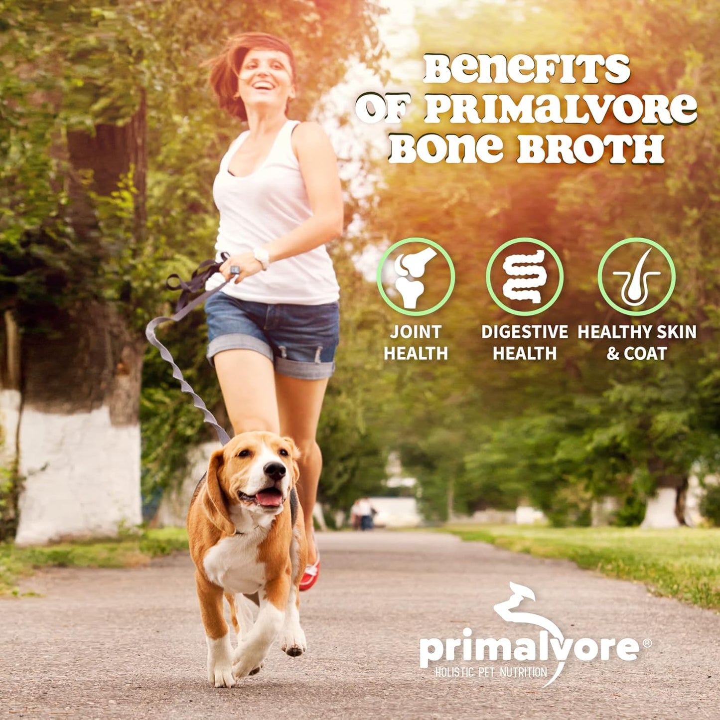 Primalvore Grass-Fed Beef Bone Broth for Dogs &Cats, Mobility Formula w/Collagen Peptides to Help Support Hip & Joints, Digestion, Skin & Coat and Hydration, Human Grade, Made in USA. Beef 6 Pack