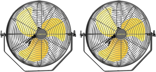 18 Inch Industrial Wall Fan with 2 Pack, 4800 CFM Metal Wall Mount Fans with Poweful Motor, 3 Speed, Fan Indoor for Covered Patio, Greenhouse, Gazebo, and Garage, UL Listed