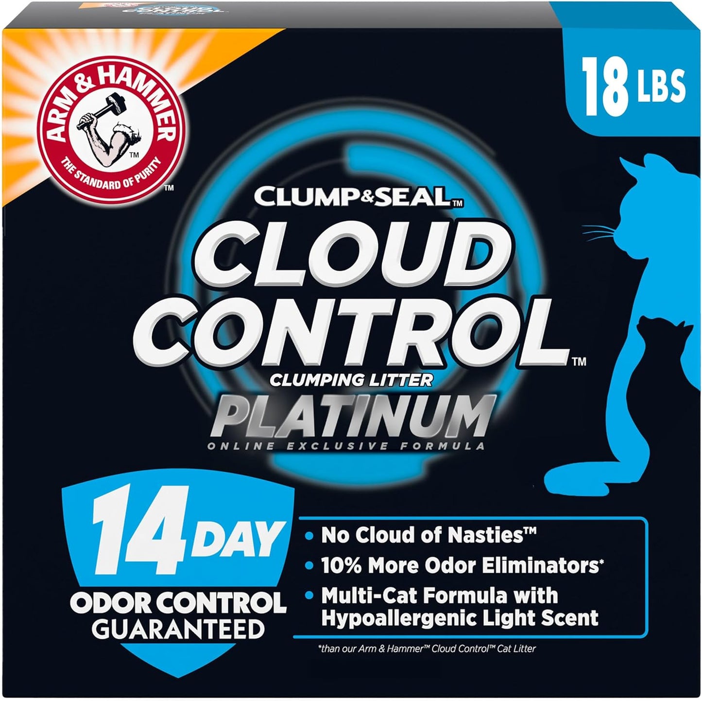 Arm & Hammer Cloud Control Platinum Clumping Cat Litter Odor Control, 18 lbs.