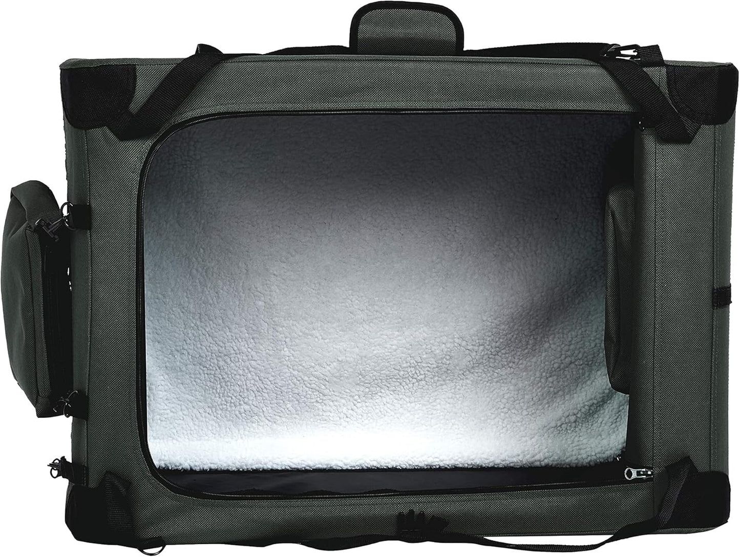 Amazon Basics Folding Portable Soft Pet Dog Crate Carrier Kennel, 30 x 21 x 21 inches, Grey