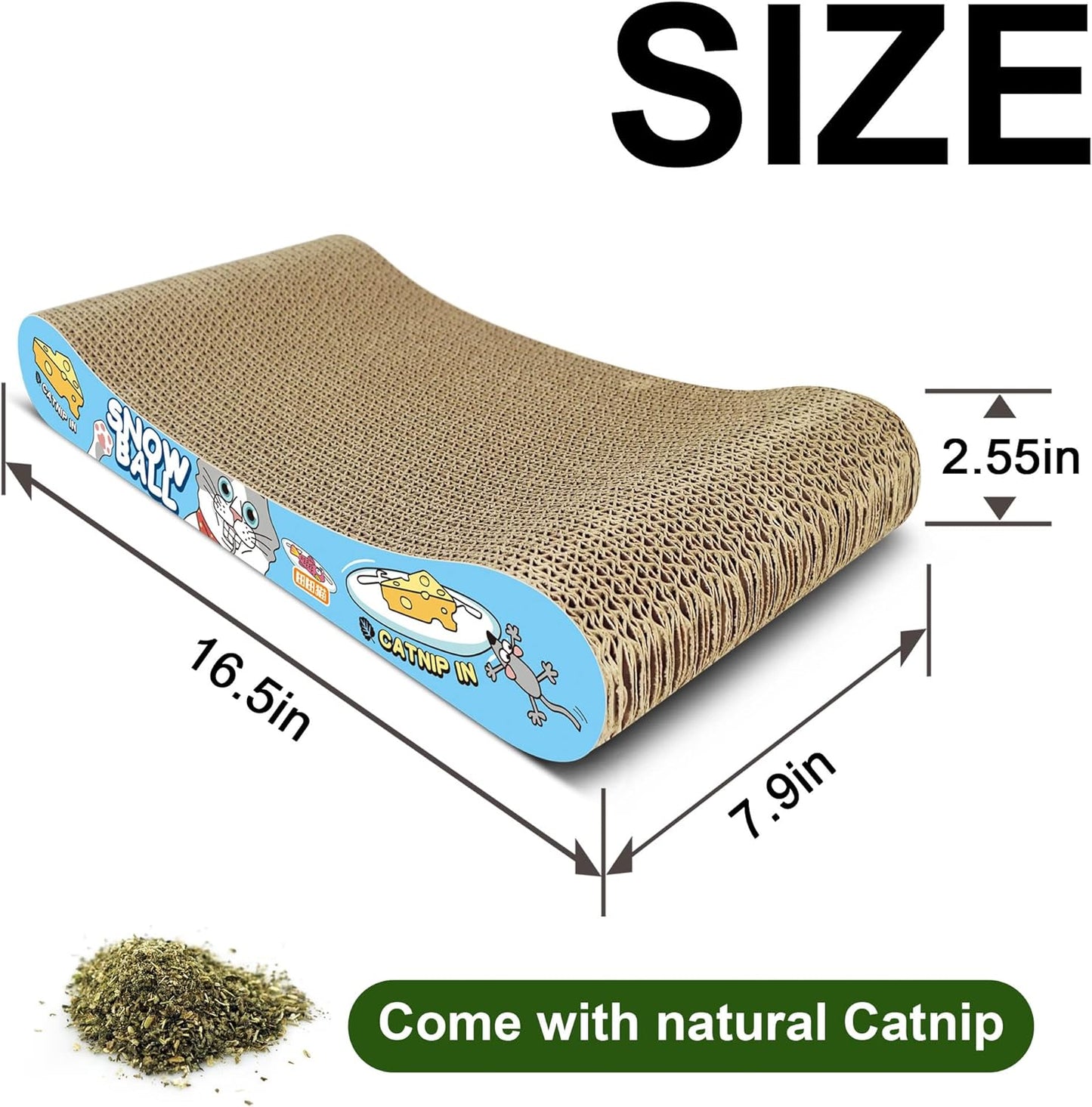 TTCAT Cat Scratching Pad, 2 Pack Corrugated Cat Scratcher Cardboard, Bone Type Durable Cat Scratching Board Reversible with Catnip for Furniture Protection…