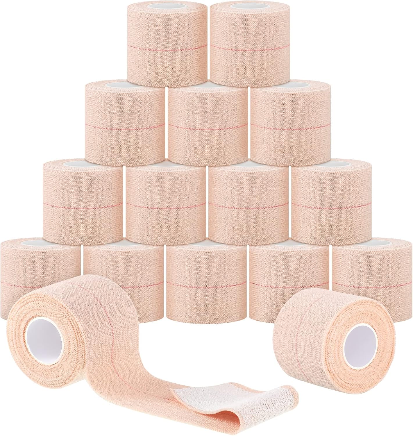 Nuanchu 16 Rolls Elastic Adhesive Bandage Tape Self Adherent Cohesive Flexible Stretch Elastic Athletic Tape for Sports Ankle Knee and Wrist, Vet Wrap for Horses Pets Cats Dogs(2 Inch x 5 Yard)