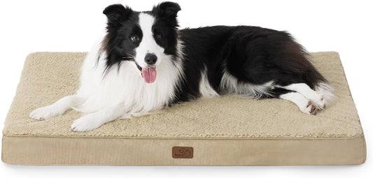 Bedsure Dog Beds Large Sized Dog - Orthopedic Flat Pet Beds with Removable Washable Cover, Egg Crate Foam Puppy Mat, Suitable for Pet Up to 65 lbs