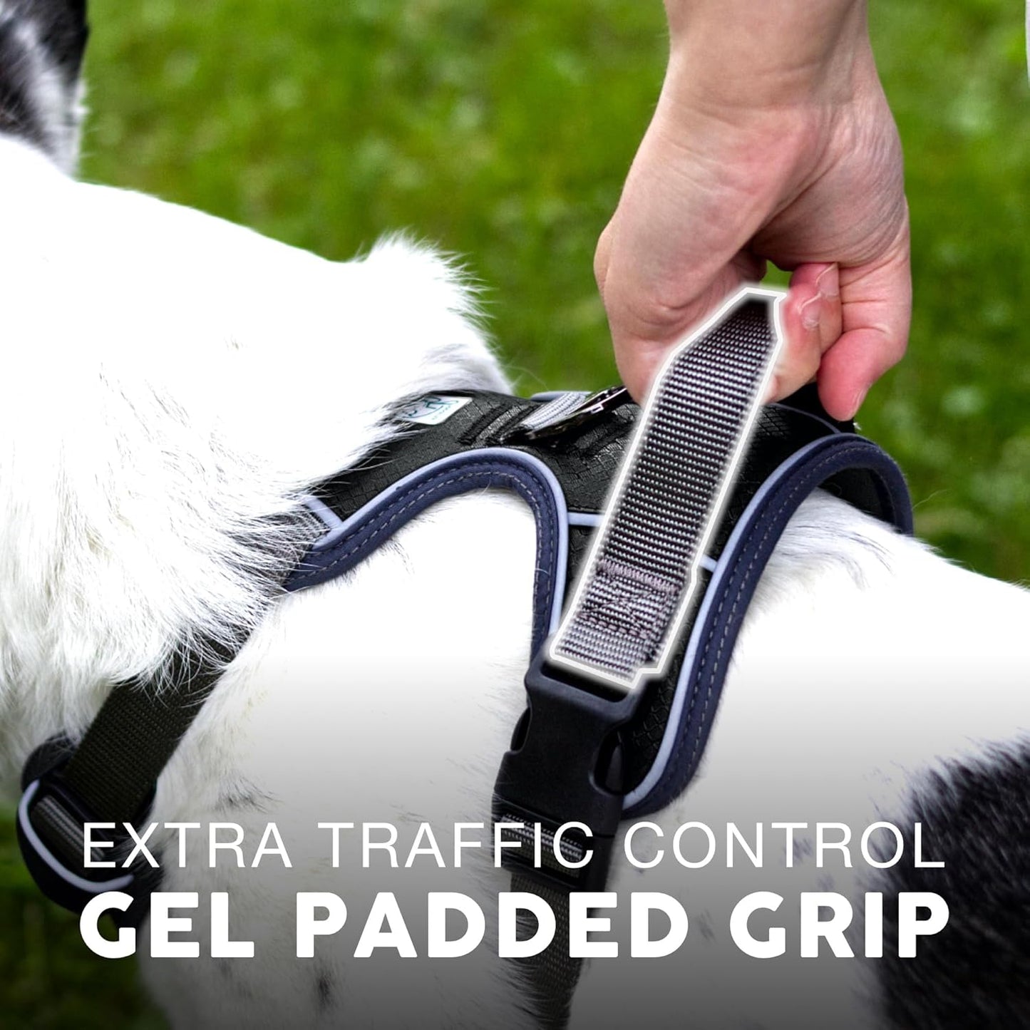 Embark Adventure Dog Harness, Reflective Trim No Pull Dog Harness Medium Sized - Military Grade Nylon, Front Clip with Gel Lined Handle. Soft & Padded Puppy Harnesses for Any Breed