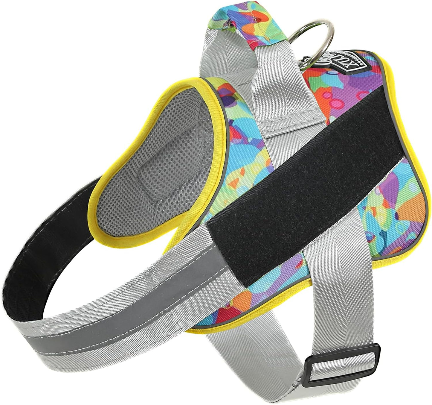 Bolux Dog Harness, No-Pull Reflective Dog Vest, Breathable Adjustable Pet Harness with Handle for Outdoor Walking - No More Pulling, Tugging or Choking (Large (Pack of 1), Watercolour)