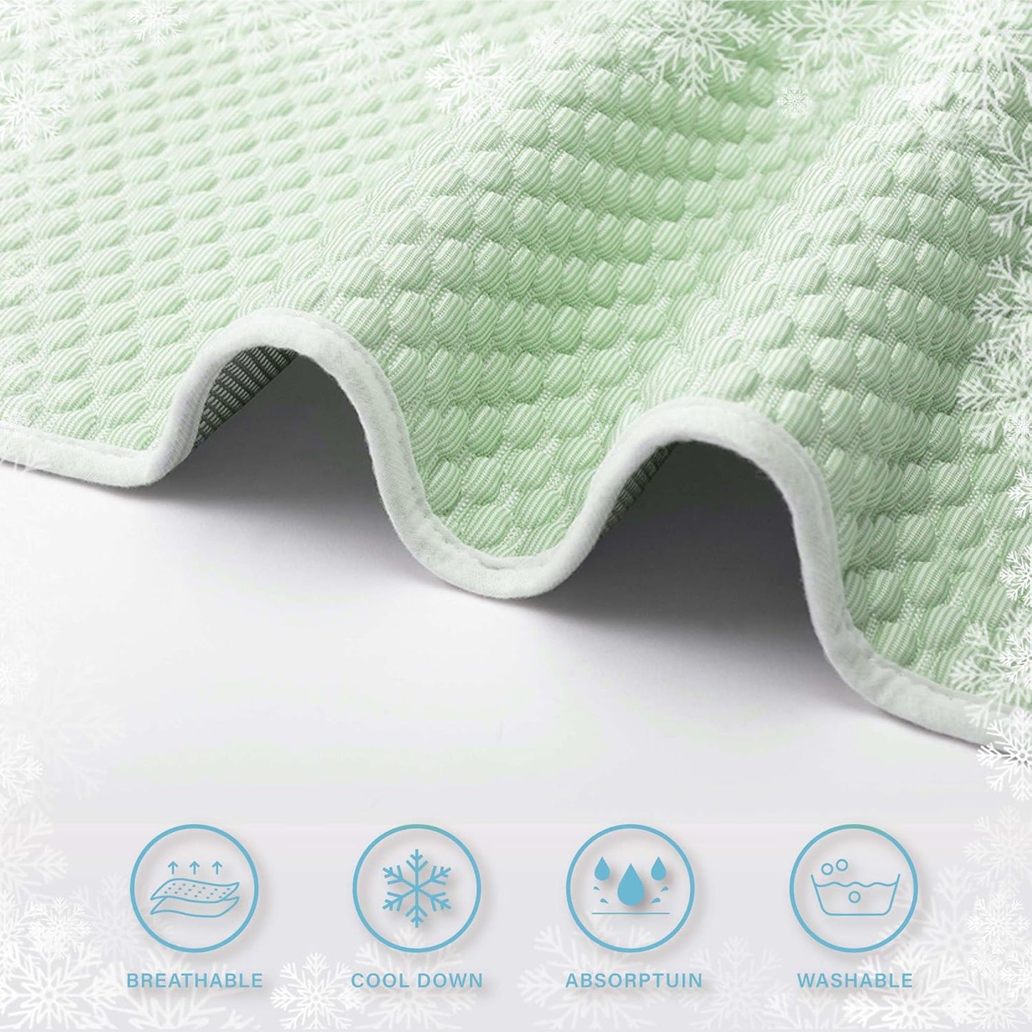 MICROCOSMOS Pet Cooling Mat & Sleeping Pad- Breathable Bubble Surface, EZ Clean. Keep Cooling for Pets, Kids and Adults in Summer.(Green, 40" x 28")