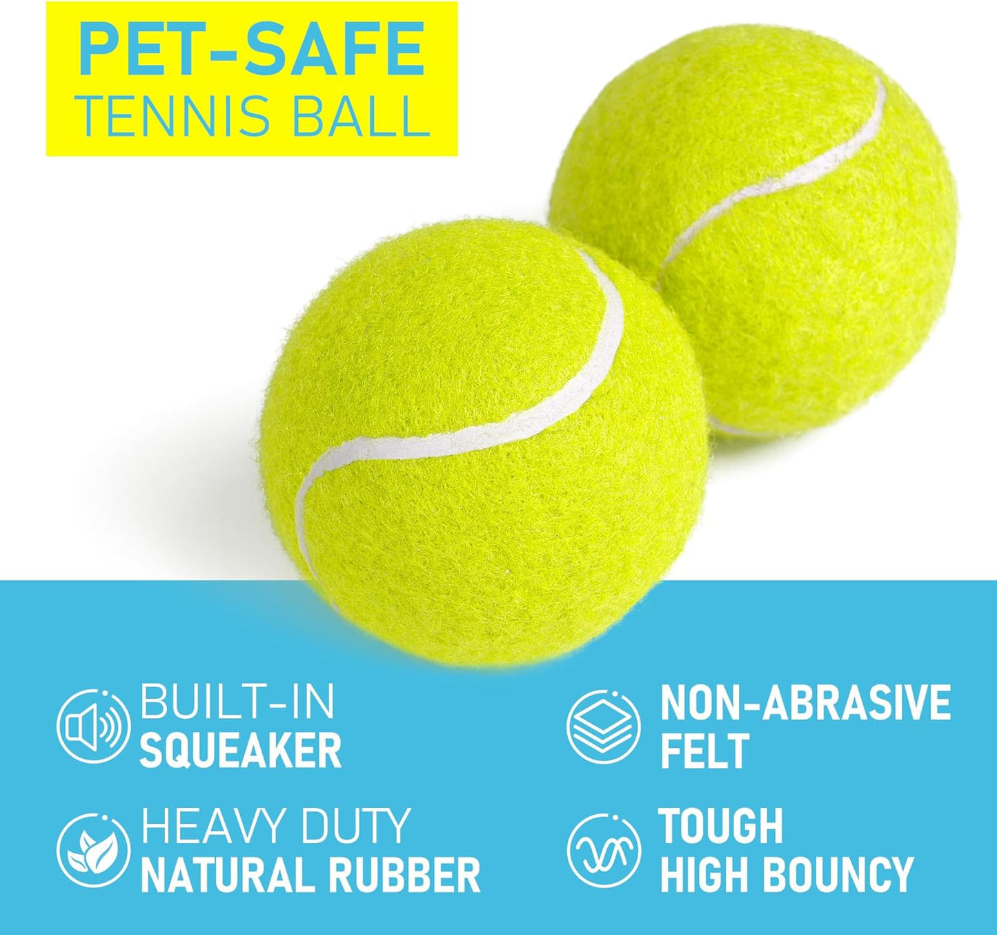 Prime Pets Toys for Dogs, 2.5 Inch Dog Toys, Interactive Pet Dog Toy Balls for Medium, Large Dogs, Tennis Balls for Dogs