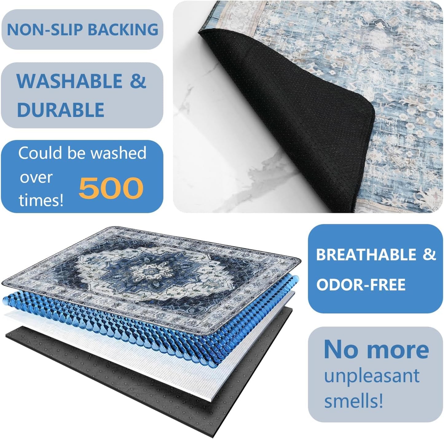 Washable Pee Pads for Dogs 2 Pack, Absorbent Reusable Puppy Pads Waterproof, Leakproof & Non-Slip Whelping Pad, Potty Training Pads for Dogs Playpen Mat 48x48