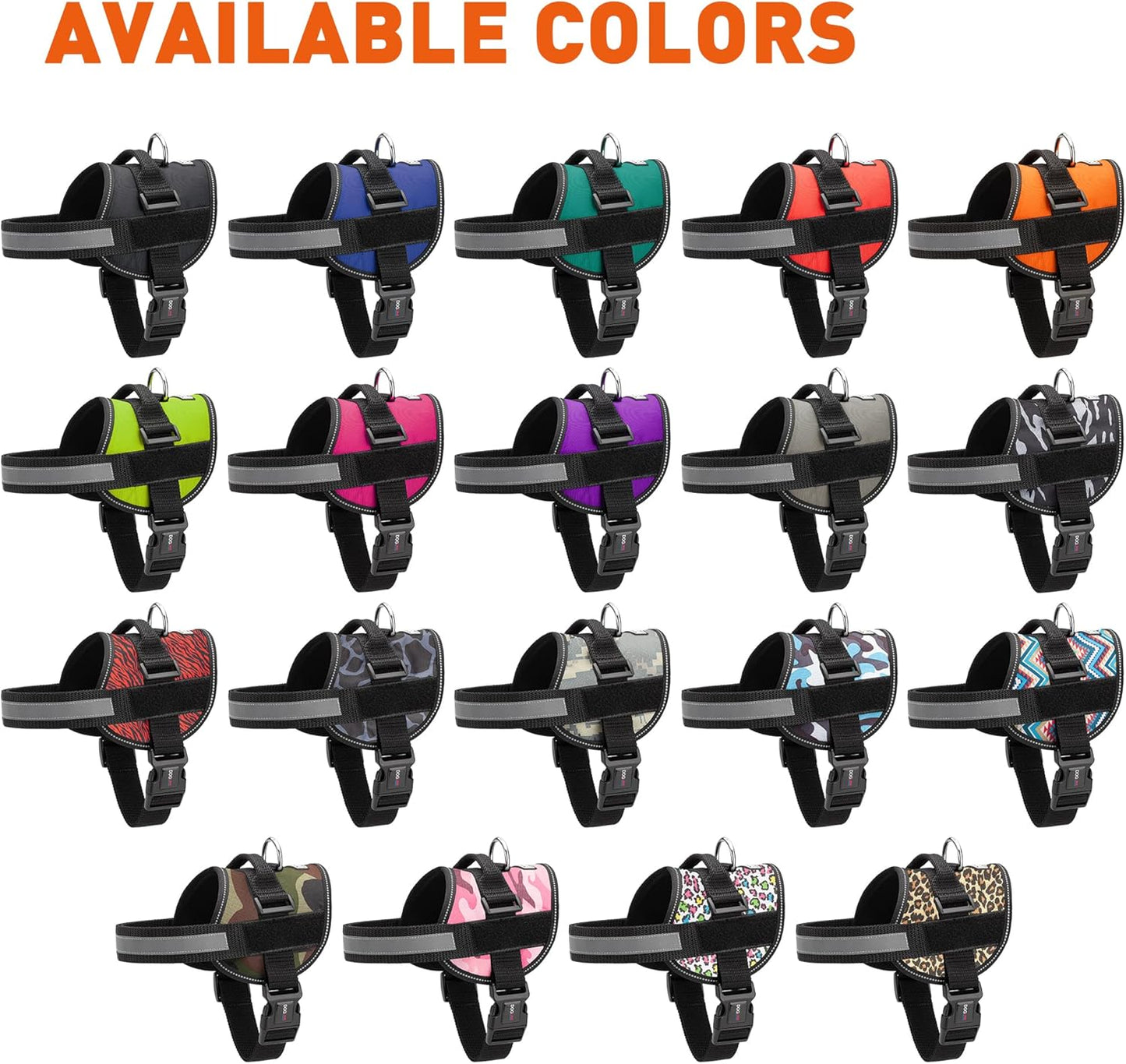 Dogline Dog Harness, Reflective No-Pull Adjustable Vest with Handle for Walking, Training, Service Breathable No - Choke Harness for Small, Medium or Large Dogs Room for Patches Grey S 18"-24"