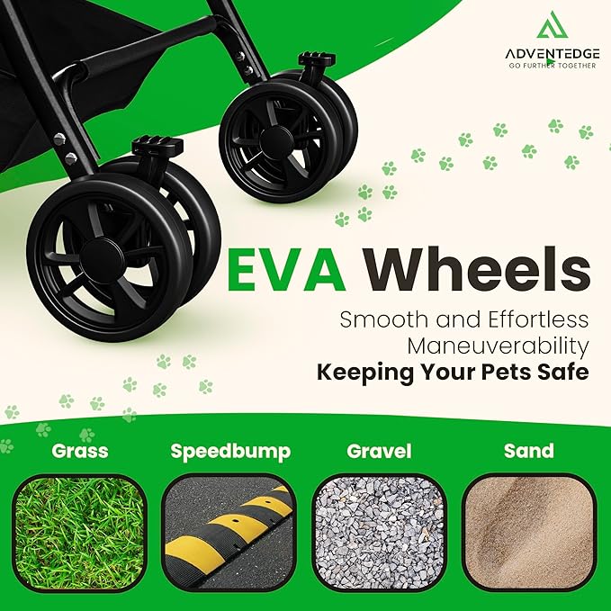 Pet Stroller 3 in 1 Foldable Dog Stroller, Cat Strollers, Foldable pet Strollers & Cat Carrier, Pet Carrier, Lightweight with Cup Holder, Waterproof Max Load 66 lbs, Breathable Mesh Canopy