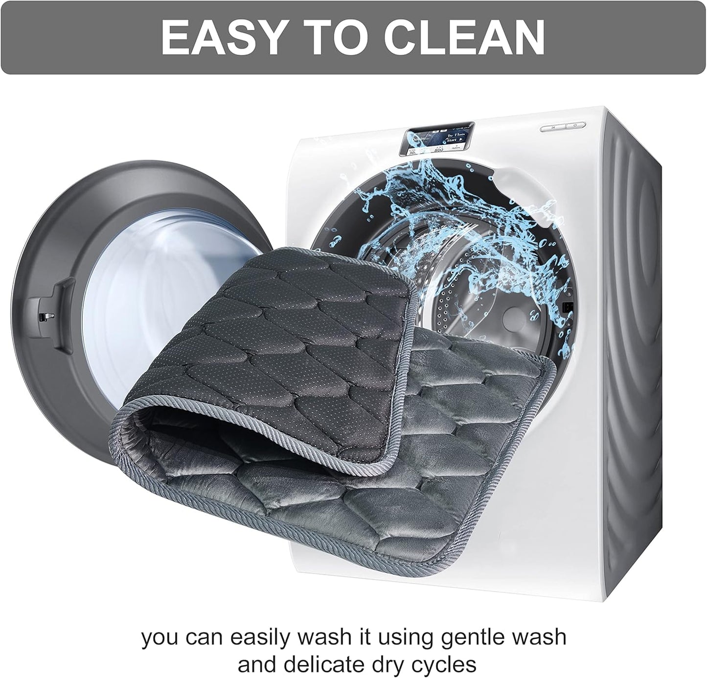 Dog Crate Mats,Soft Kennel Pads Washable with Anti-Slip Bottom,Dog Kennel Pads for Sleeping,Pets Mattress Cat Dog Beds for Large Medium Dogs(47x29,Grey)