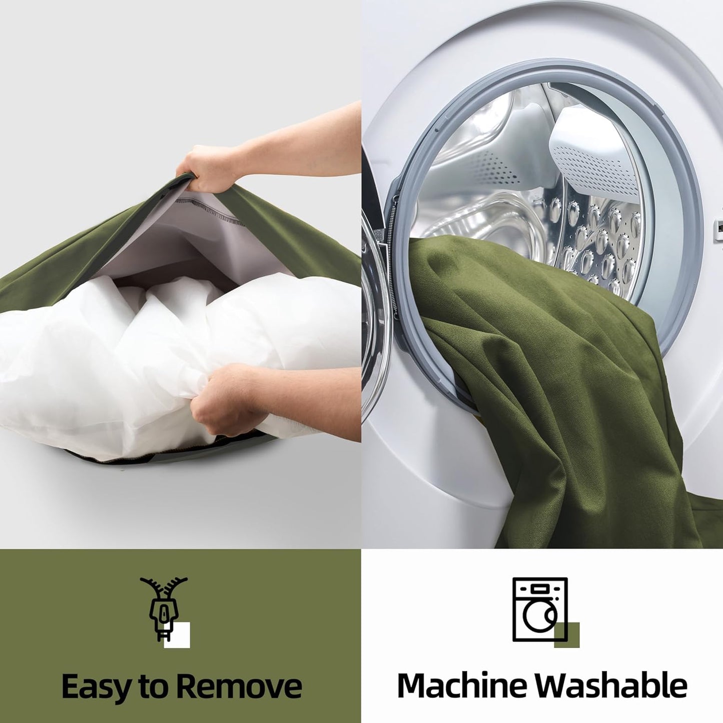 Sytopia 42-Inch Canvas Indestructible Outdoor Dog Bed, Waterproof & Washable with Removable Cover, Ideal for Medium & Large Dogs, Chew-Proof Great for Indoor, Outdoor, Crate, Patio Use (Green)